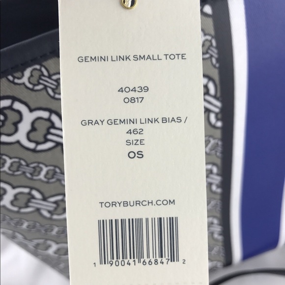 NWT Tory Burch Gemini Link Small Tote French Gray - Picture 6 of 8